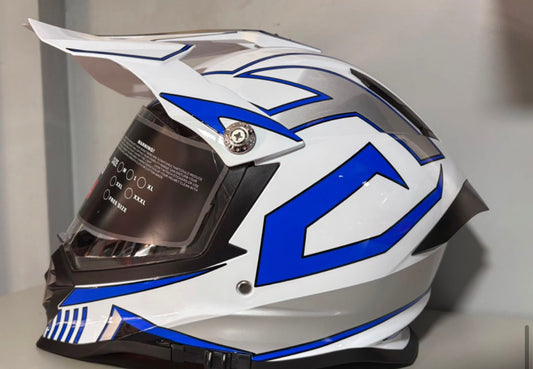 Full Cross helmet (blue & white)