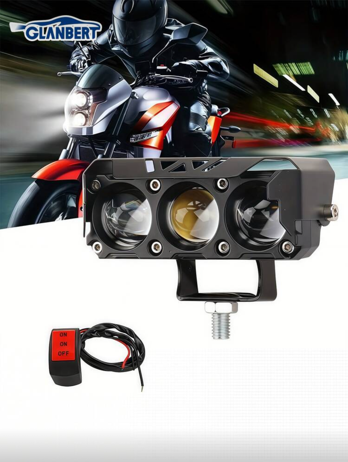 GLANBERT motorcycle Light for E-bike and E-scooter